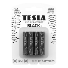 Tesla Batteries - 4 Stk. Alkalibatterie AAA BLACK+ 1,5V 1200 mAh