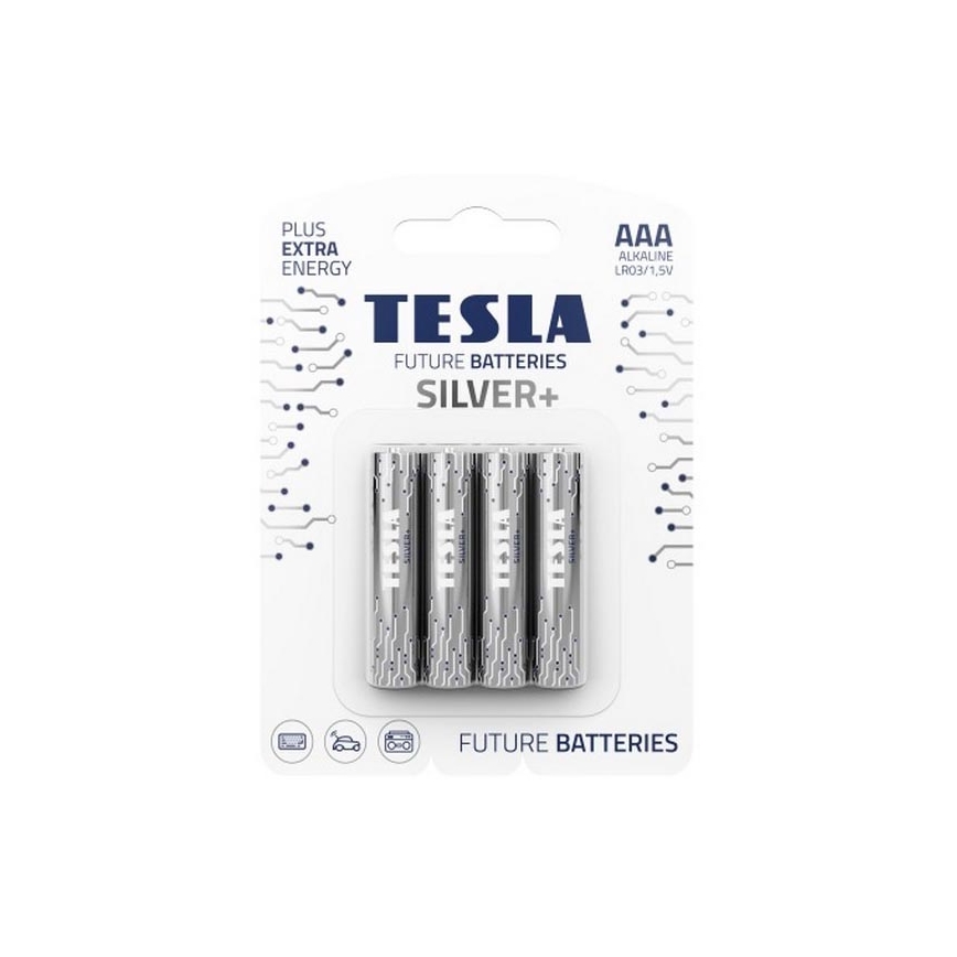 Tesla Batteries - 4 Stk. Alkalibatterie AAA SILVER+ 1,5V 1300 mAh