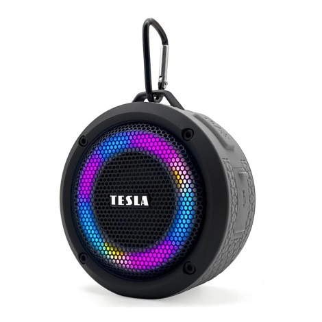 TESLA Electronics - Kabelloser LED-RGB-Lautsprecher 5W/1200 mAh/3,7V IPX7 grau