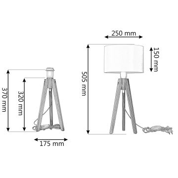 Tischleuchte ALBA 1xE27/60W/230V Rattan/Kiefer