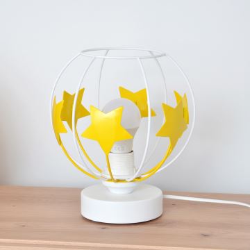 Tischleuchte für Kinder STARS 1xE27/15W/230V gelb/weiß