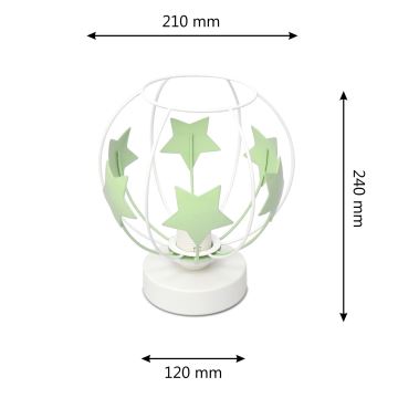 Tischleuchte für Kinder STARS 1xE27/15W/230V grün/weiß