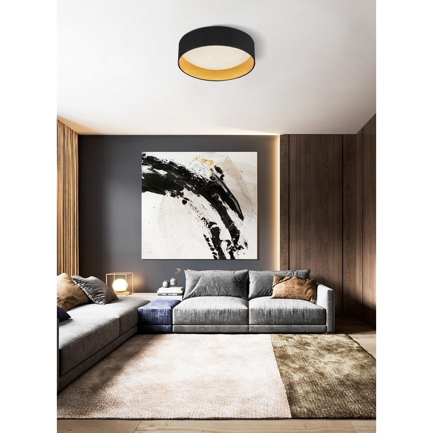 Top Light - Dimmbare LED-Deckenleuchte IVONA 40C + Fernbedienung LED/24W/230V + Fernbedienung schwarz