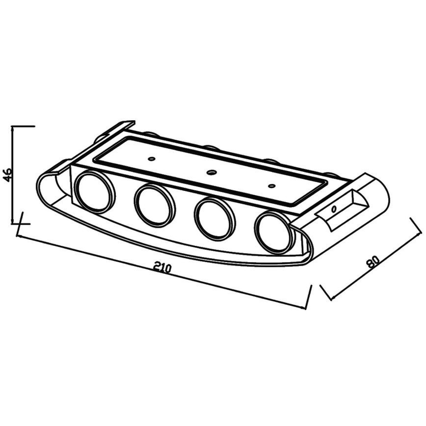 Top Light - LED-Wandleuchte für den Außenbereich LED/8W/230V IP44 4000K schwarz