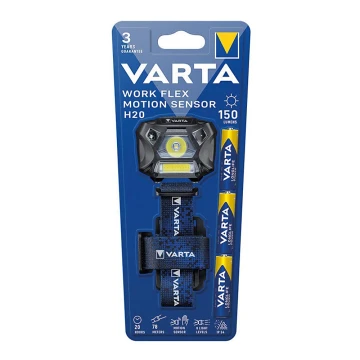 Varta 18648101421 - Dimmbare LED-Stirnlampe mit Sensor WORK FLEX LED/3xAAA IP54