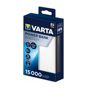 Varta 57977101111 – Powerbank ENERGY 15000mAh/2x2,4V weiß