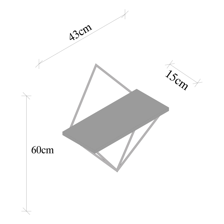 Wandablage 60x43 cm Fichte braun