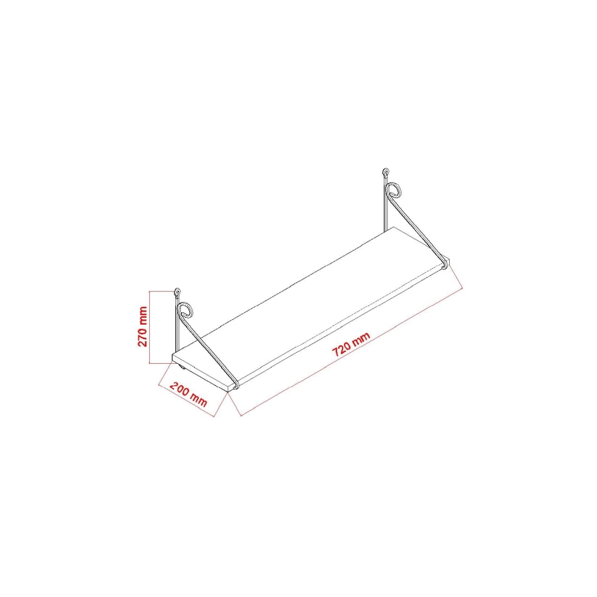 Wandablage SERAMONI 27x72 cm weiß