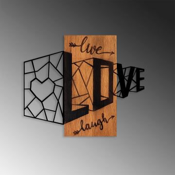 Wanddekoration 68x58 cm Liebe Holz/Metall