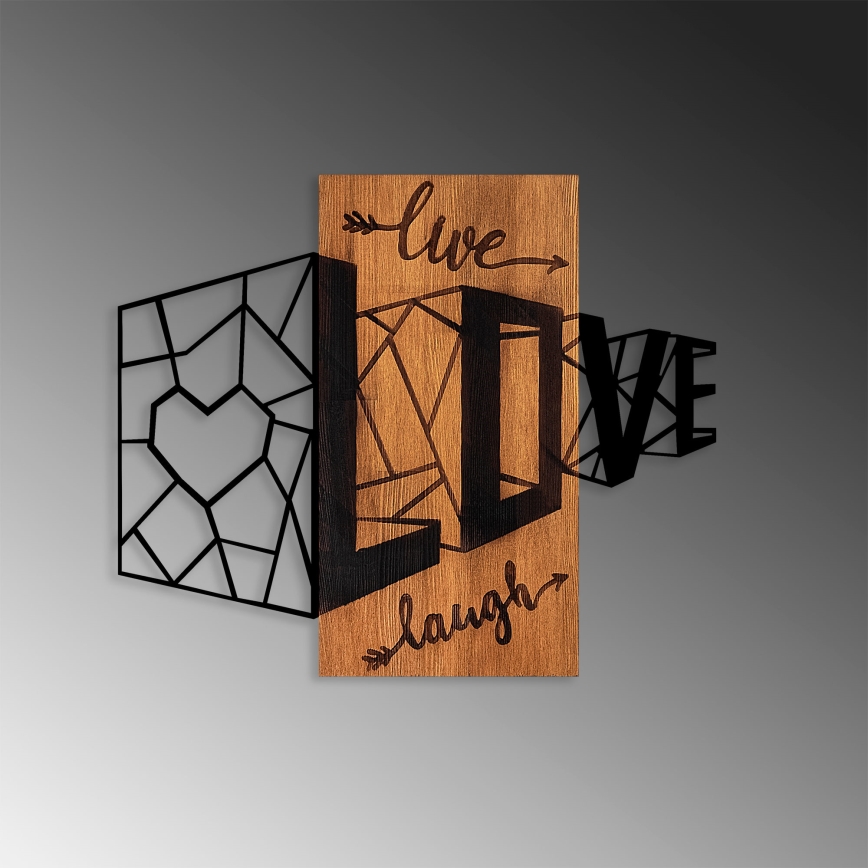 Wanddekoration 68x58 cm Liebe Holz/Metall