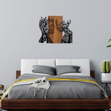 Wanddekoration 70x58 cm Lebensbäume Holz/Metall