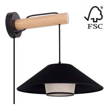 Wandlampe AMIGO 1xE27/25W/230V Eiche – FSC-zertifiziert