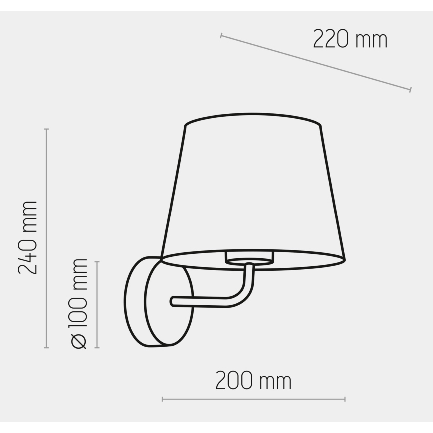 Wandlampe MAJA 1xE27/15W/230V grau