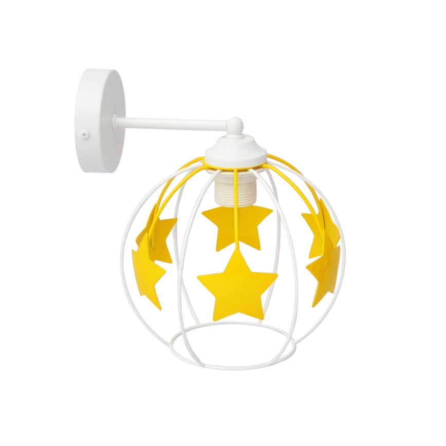 Wandleuchte für Kinder STARS 1xE27/15W/230V gelb/weiß