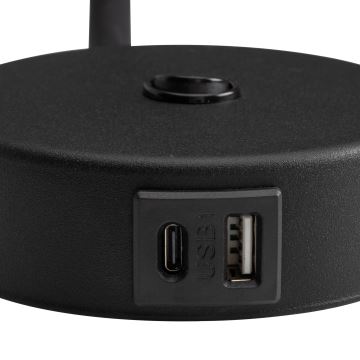 Wandleuchte mit USB-Port LAGOS 1xG9/6W/5V schwarz/golden