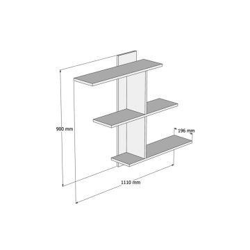 Wandregal BAHRO 90x111 cm anthrazit/braun