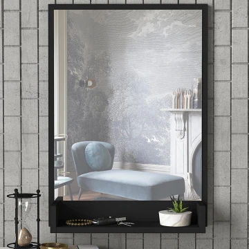 Wandspiegel mit einer Ablage COSTA 75x45 cm schwarz