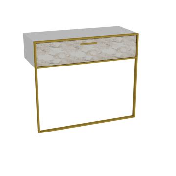 Wandtisch POLKA 76,8x90 cm golden/weiß