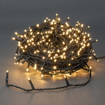 Weihnachtliche LED-Outdoor-Lichterkette 320xLED/7 Funktionen 27m IP44 warmweiß