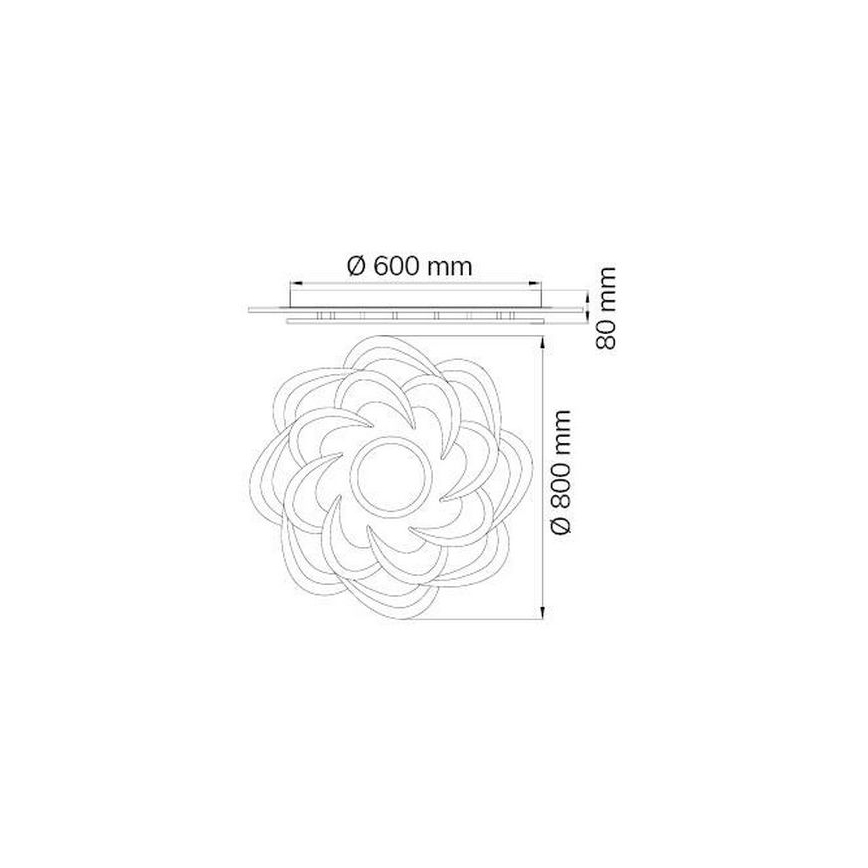 Wofi 11213 - Dimmbare LED-Deckenleuchte ICA LED/52W/230V 2700-5500K + Fernbedienung