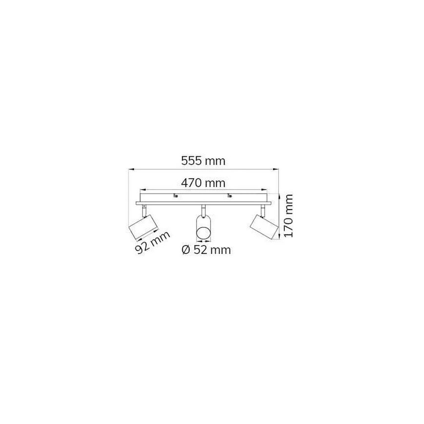 Wofi 11591 - LED-Strahler BALI 3xGU10/5W/230V + 2xLED/6W/230V 3000K