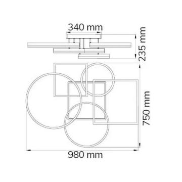 Wofi 11981 - Dimmbare LED-Aufbauleuchte VAASA LED/80W/230V