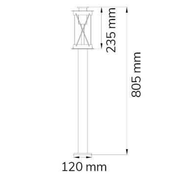 Wofi 12236 - Outdoor-Lampe  DELIAN 1xE27/10W/230V IP54 80,5 cm