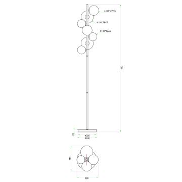 Wofi 3014-701W - LED-Stehleuchte VILLA 7xG9/3W/230V golden