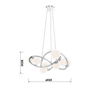 Wofi 7014-807 - LED-Hängeleuchte an Schnur NANCY 8xG9/3,5W/230V glänzendes Chrom