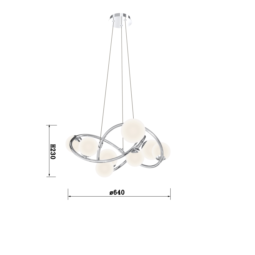 Wofi 7014-807 - LED-Hängeleuchte an Schnur NANCY 8xG9/3,5W/230V glänzendes Chrom