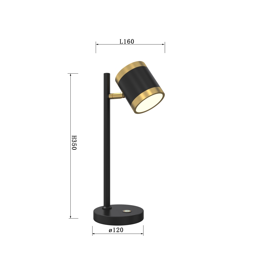 Wofi 8003-104S - Dimmbare LED-Tischlampe TOULOUSE LED/10W/230V schwarz/golden