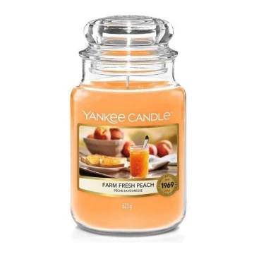 Yankee Candle - Duftkerze FARM FRESH PEACH groß 623g 110-150 Stunden