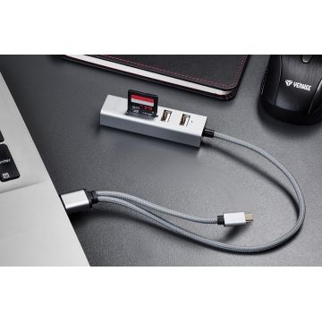 Yenkee – USB 2.0 und USB-C OTG Splitter und Kartenleser