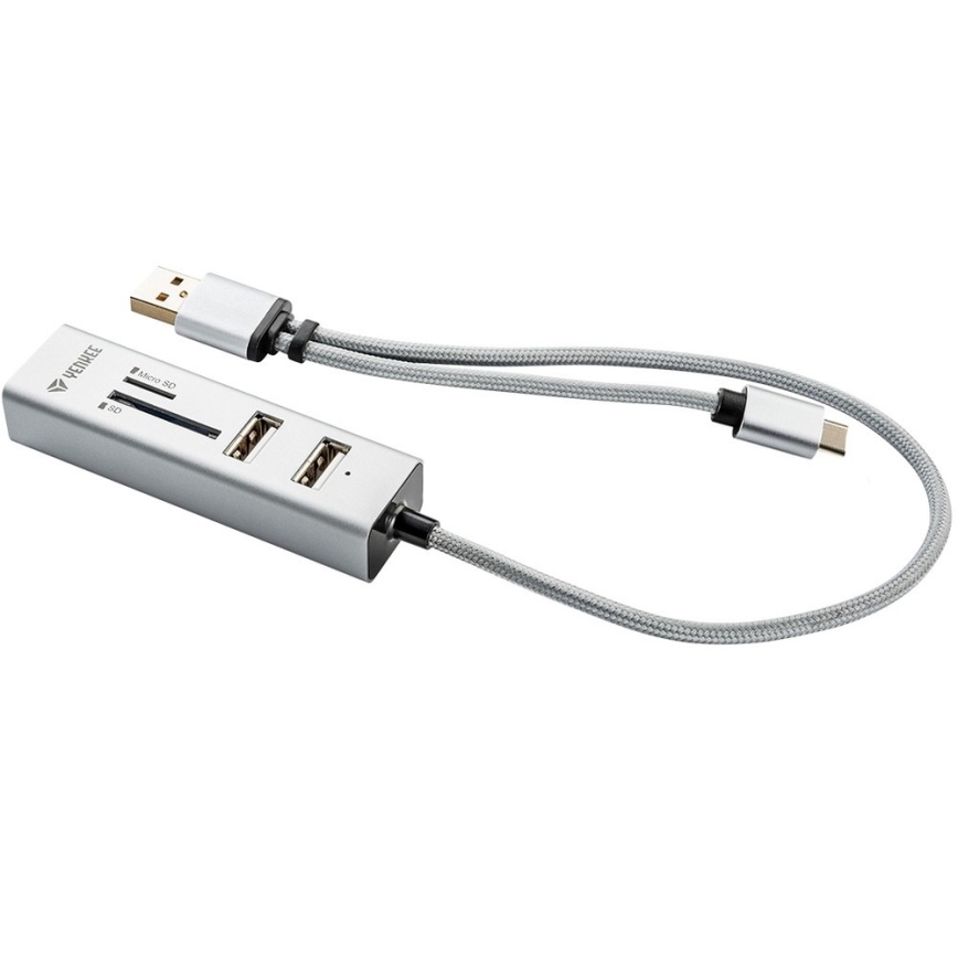 Yenkee – USB 2.0 und USB-C OTG Splitter und Kartenleser