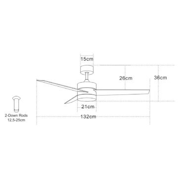 Zambelis 19134 - LED-Deckenventilator LED/15W/230V 3000/4000/6000K Chrom + Fernbedienung