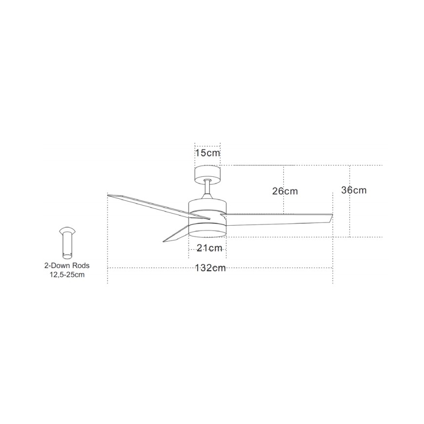 Zambelis 19134 - LED-Deckenventilator LED/15W/230V 3000/4000/6000K Chrom + Fernbedienung