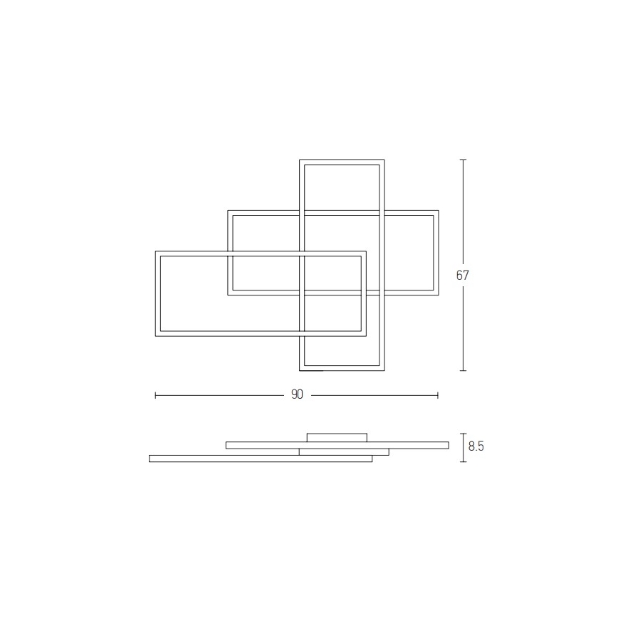 Zambelis 2020 - Dimmbare LED-Aufbauleuchte LED/55W/230V schwarz