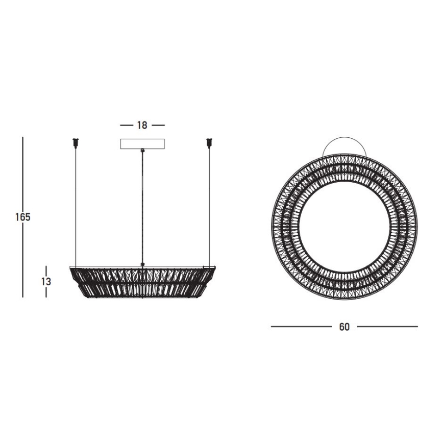 Zambelis 23046 - Dimmbarer LED-Kristall-Kronleuchter LED/38W/230V CRI 90 3000K d 60 cm Messing