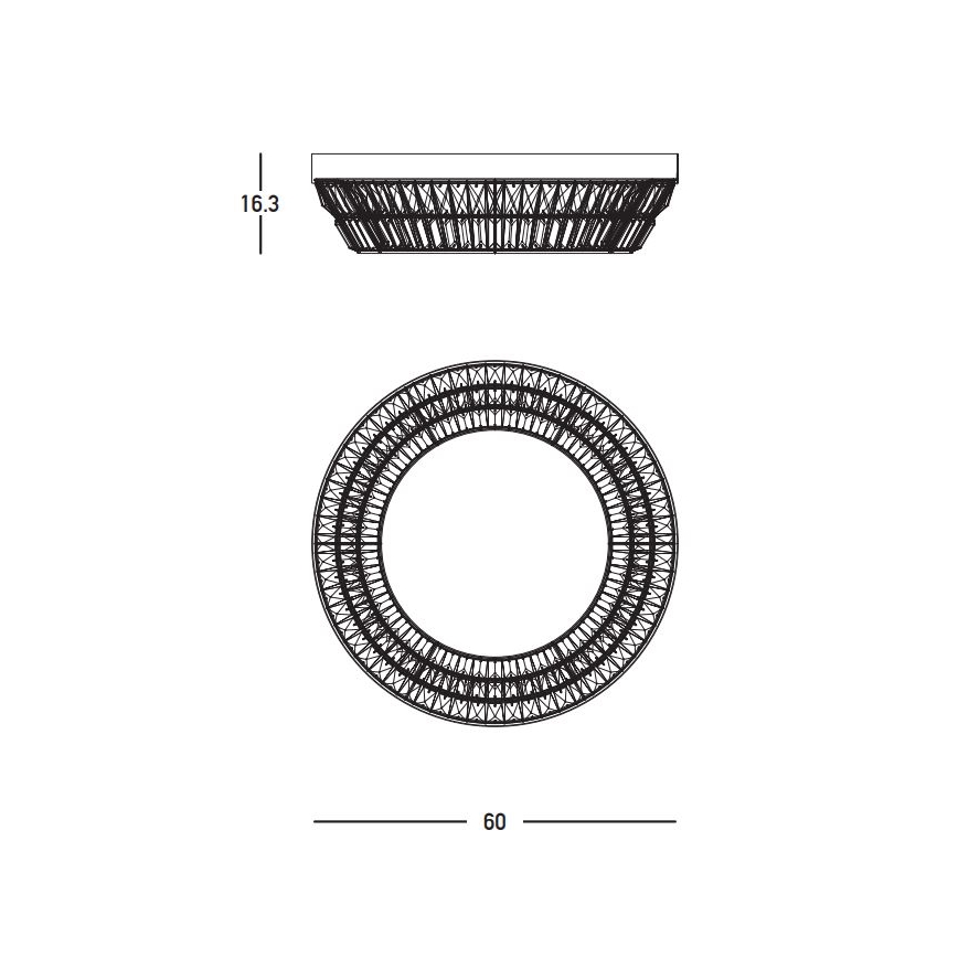 Zambelis 23047 - Dimmbare LED-Kristall-Deckenleuchte LED/38W/230V CRI 90 3000K d 60 cm Messing