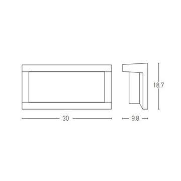 Zambelis E128 - Outdoor-Wandleuchte 1xE27/18W/230V IP54 anthrazit