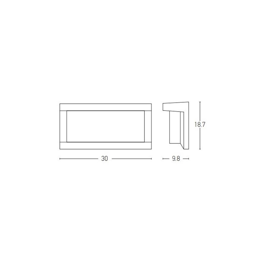 Zambelis E128 - Outdoor-Wandleuchte 1xE27/18W/230V IP54 anthrazit