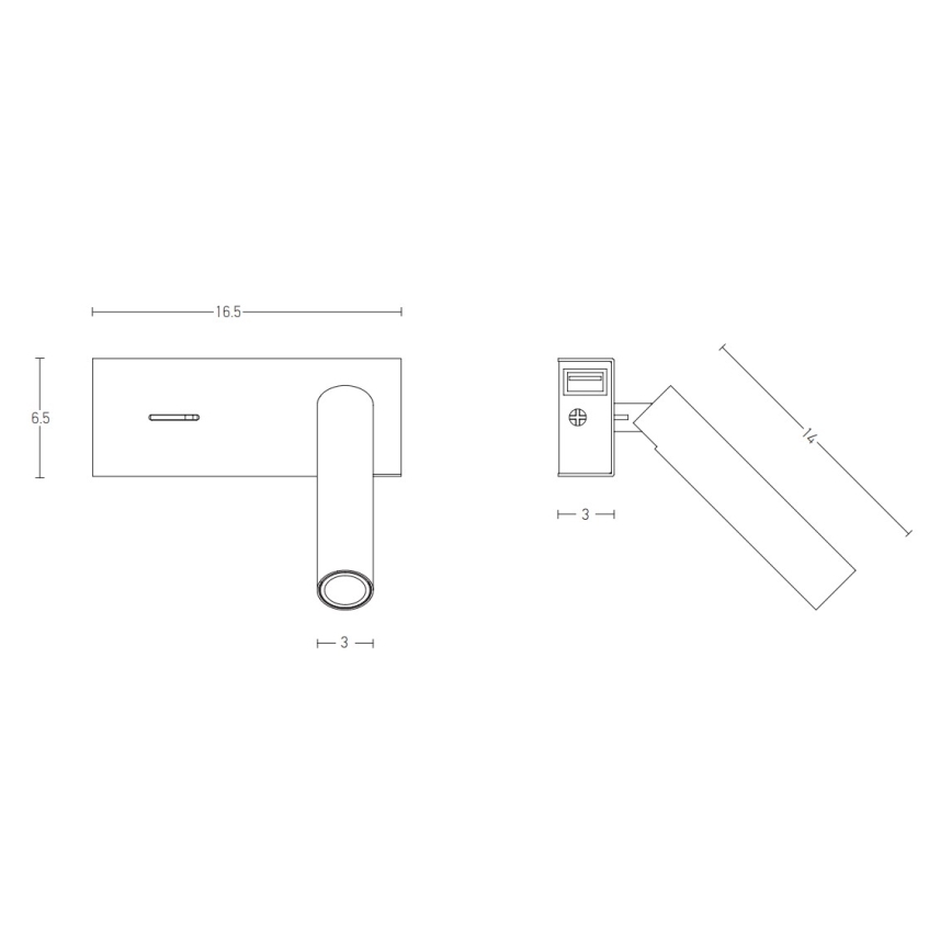 Zambelis H74 - LED-Wandbeleuchtung LED/3W/230V USB weiß