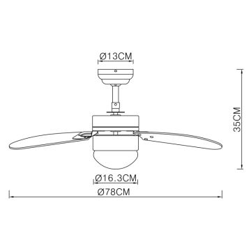 ZEVENTI - Deckenventilator FAMARA 1xE14/60W/230V