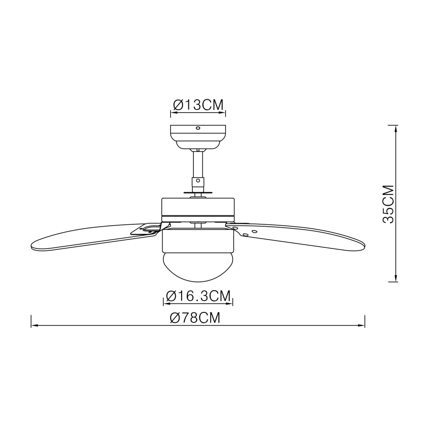 ZEVENTI - Deckenventilator FAMARA 1xE14/60W/230V