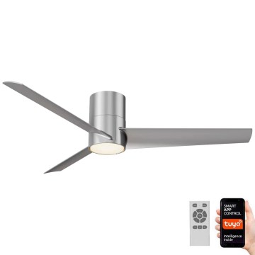 ZEVENTI - LED-Deckenventilator BARROSA LED/18W/230V Wi-Fi Tuya Chrom + Fernbedienung