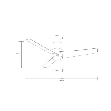 ZEVENTI - LED-Deckenventilator BARROSA LED/18W/230V Wi-Fi Tuya schwarz + Fernbedienung