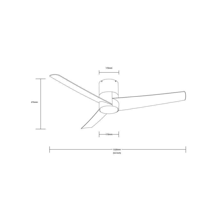 ZEVENTI - LED-Deckenventilator BARROSA LED/18W/230V Wi-Fi Tuya schwarz + Fernbedienung