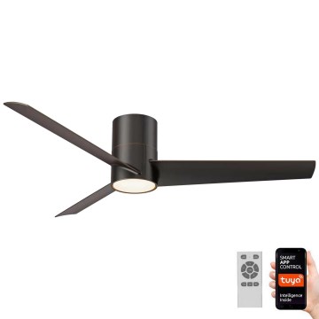 ZEVENTI - LED-Deckenventilator BARROSA LED/18W/230V Wi-Fi Tuya schwarz + Fernbedienung