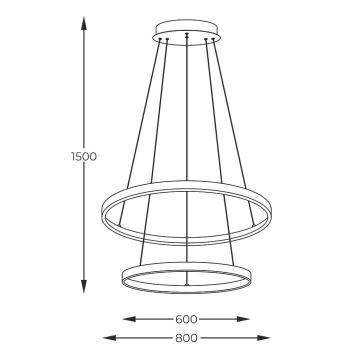 Zuma Line - LED-Hängeleuchte an Schnur LED/60W/230V 3000/4000/6000K d 80 cm schwarz