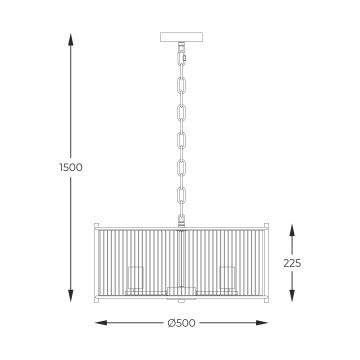 Zuma Line - Hängeleuchte an Kette 3xE27/40W/230V silbern